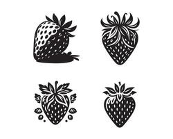Erdbeere Silhouette Symbol Grafik Logo Design vektor
