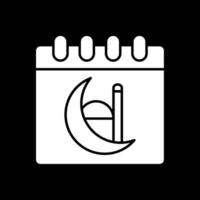 Kalender-Glyphe invertiertes Symbol vektor