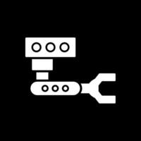 industriell Roboter Glyphe invertiert Symbol vektor