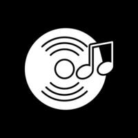 Vinyl Aufzeichnung Glyphe invertiert Symbol vektor