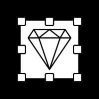 diamant glyf inverterad ikon vektor