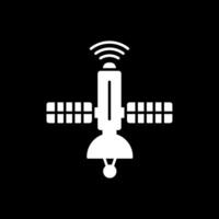 Umgekehrtes Symbol für Satellitenglyphe vektor