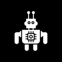 Roboter-Glyphe invertiertes Symbol vektor