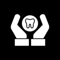 Dental Pflege Glyphe invertiert Symbol vektor