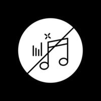 Nein Musik- Glyphe invertiert Symbol vektor