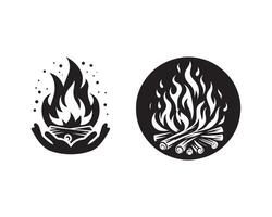 Feuer Silhouette Symbol Grafik Logo Design vektor