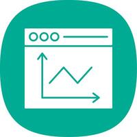 Linie Diagramm Glyphe Kurve Symbol vektor