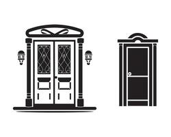 Tür Silhouette Symbol Grafik Logo Design vektor