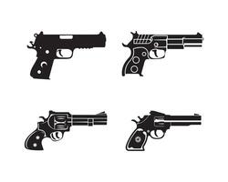 pistol silhuett ikon grafisk logotyp design vektor