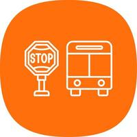 Bus halt Linie Kurve Symbol vektor