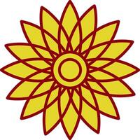 Sonnenblumenlinie zweifarbiges Symbol vektor