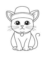 süß Katze Färbung Seiten, Katze Illustration, schön Katze schwarz und Weiß vektor