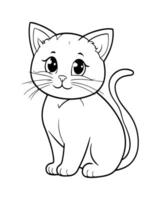 süß Katze Färbung Seiten, Katze Illustration, schön Katze schwarz und Weiß vektor