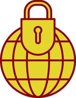 global Sicherheit Linie zwei Farbe Symbol vektor