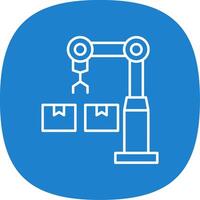 industriell Roboter Linie Kurve Symbol vektor