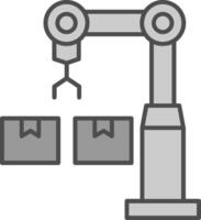 industriell robot fylla ikon vektor