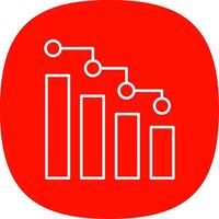 bar Diagram linje kurva ikon vektor