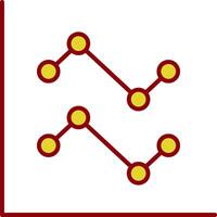 Linie Diagramm Linie Kreis Symbol vektor