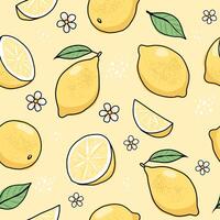 citron- hand dragen sömlös mönster. illustration i klotter stil vektor