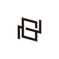 Brief ng verknüpft geometrisch Überlappung einfach Linie Logo vektor
