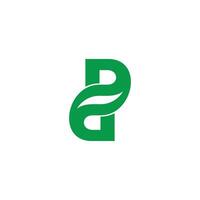 Brief dp verknüpft Grün Blatt Kurven Logo vektor