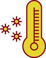 termometer linje cirkel ikon vektor