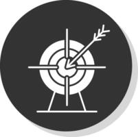 bågskytte glyf grå cirkel ikon vektor