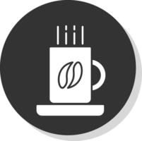 Kaffee Becher Glyphe grau Kreis Symbol vektor