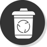 recyceln Behälter Glyphe grau Kreis Symbol vektor