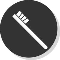 tandborste glyf grå cirkel ikon vektor