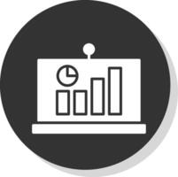 Statistiken Glyphe grau Kreis Symbol vektor