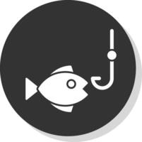 fiske glyf grå cirkel ikon vektor
