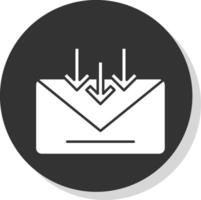 Email Glyphe grau Kreis Symbol vektor