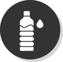 Wasser Flasche Glyphe grau Kreis Symbol vektor