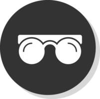 Jahrgang Brille Glyphe grau Kreis Symbol vektor