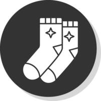 Socken Glyphe grau Kreis Symbol vektor