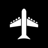 Flugzeug-Glyphe invertiertes Symbol vektor