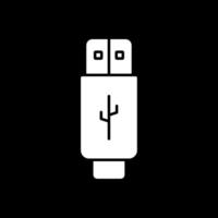USB-Glyphe invertiertes Symbol vektor