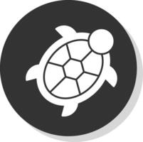 Schildkröte Glyphe grau Kreis Symbol vektor