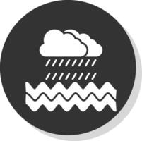 Regen Glyphe grau Kreis Symbol vektor