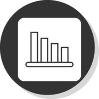 bar Diagram glyf grå cirkel ikon vektor