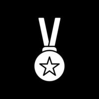 Medaille Glyphe umgekehrtes Symbol vektor