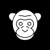 Gorilla-Glyphe invertiertes Symbol vektor