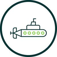 U-Boot Linie Kreis Symbol vektor