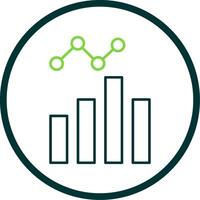 data analys linje cirkel ikon vektor