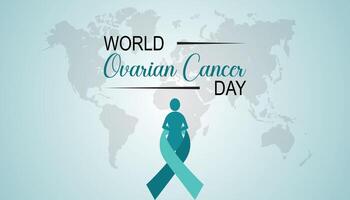 Welt Eierstock Krebs Tag beobachtete jeder Jahr im dürfen. Vorlage zum Hintergrund, Banner, Karte, Poster mit Text Inschrift. vektor