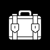 resväska glyf inverterad ikon vektor