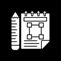 Skizzenbuch Glyphe invertiert Symbol vektor