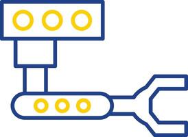 industriell robot linje två Färg ikon vektor