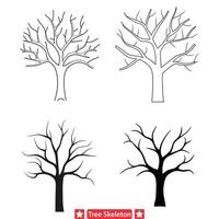 gespenstisch Wächter Spuk Baum Skelett Grafik vektor